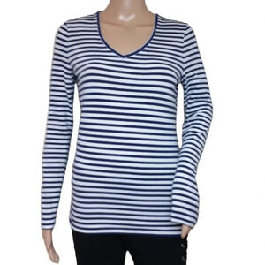 Ann Taylor Striped Sparkle Long Sleeve Top
